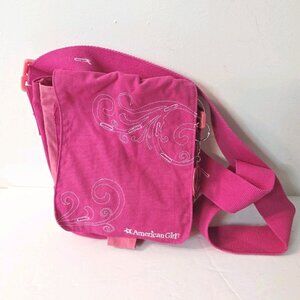 American Girl Pink Messenger Bag Embroidered Adjustable Crossbody Purse Bag Kids